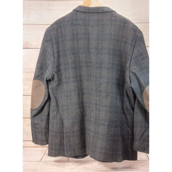 Joseph Abboud Men 100% Wool Blazer 2 Button Jacket Brown Sport Coat Elbow Patch - Picture 10 of 14